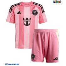 Camisa de Futebol Inter Miami Equipamento Principal Infantil 2025-26 Manga Curta (+ Calças curtas)